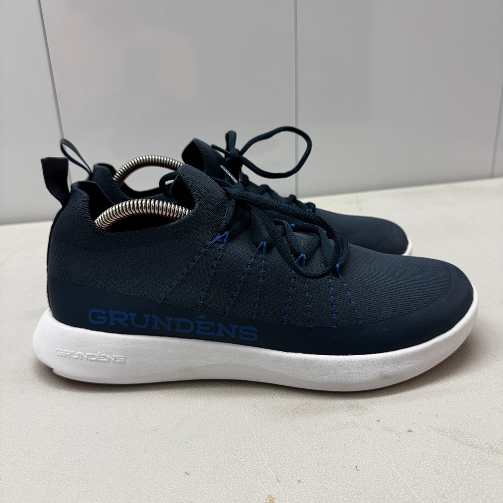 Grundens SeaKnit Boat Shoes Mens 10 Navy Blue Fishing Sneakers 60018410